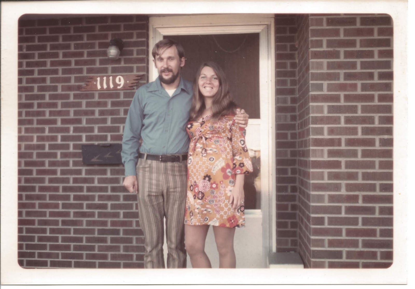old photograph of Diana's mom and dad when mom was pregnant with her