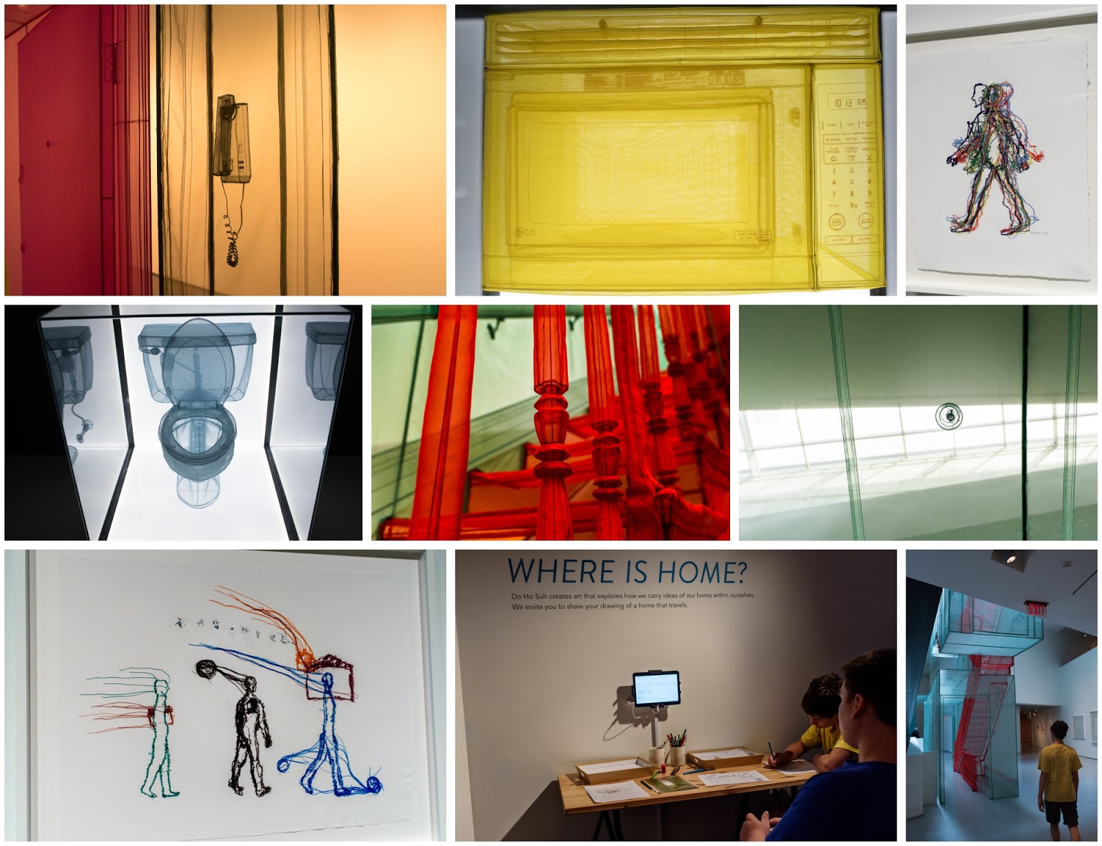 Collage of images from CAC Do Ho Suh exhibit (taken by Diana Sherblom)