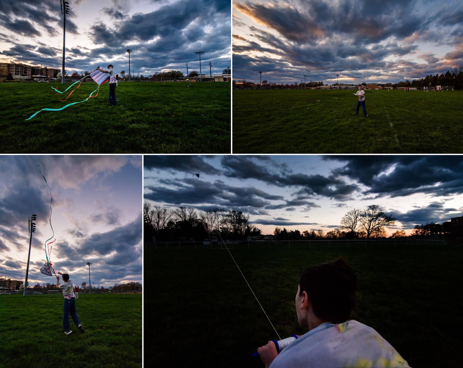 Flying kite at sunset in Northern Virginia park © Diana Sherblom Photography